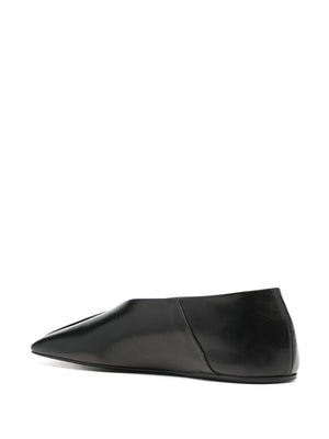 JIL SANDER Leather Ballet Flats with Square Toe Design