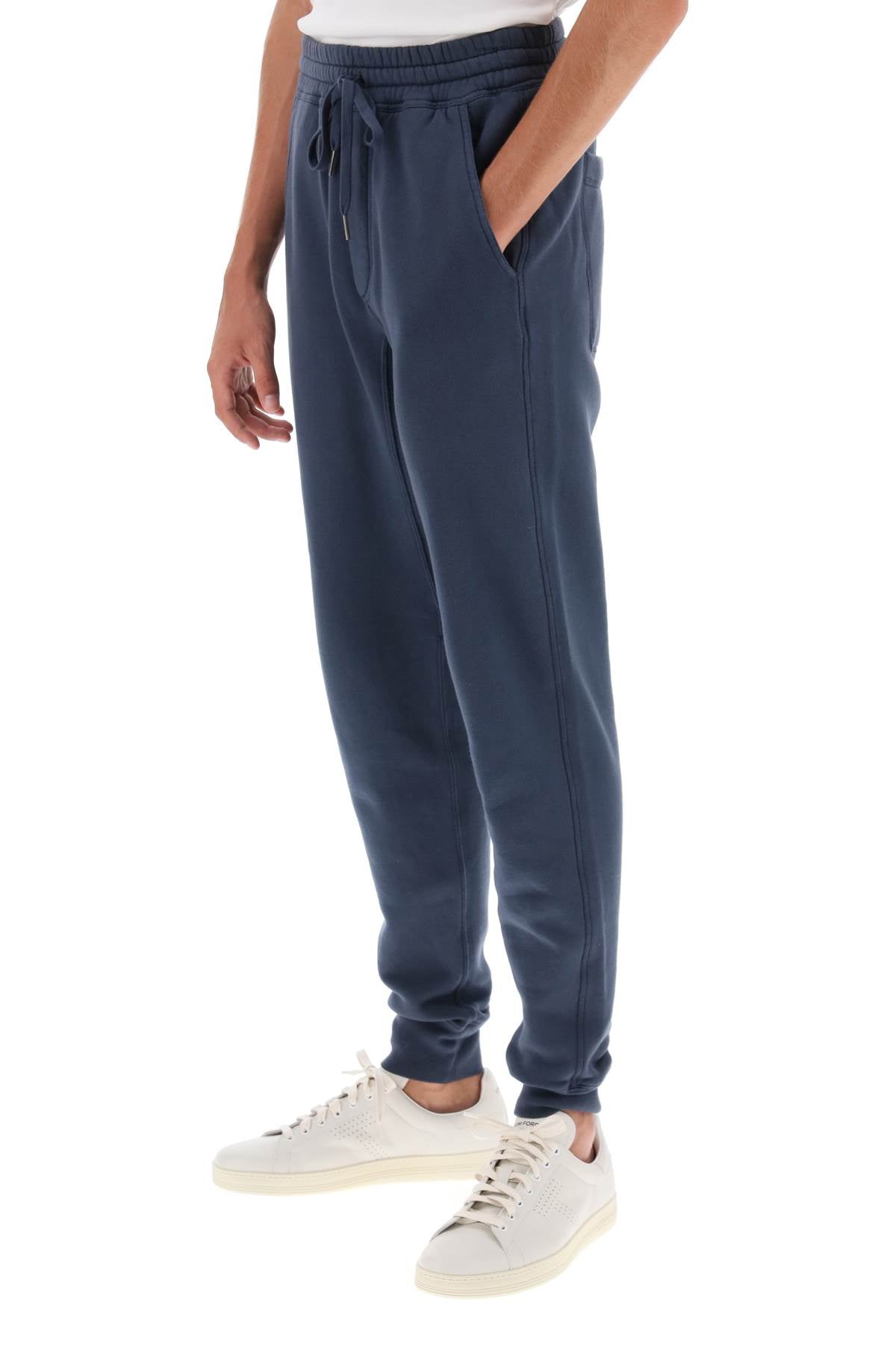 TOM FORD Men's Blue Fleece-Back Joggers for FW23