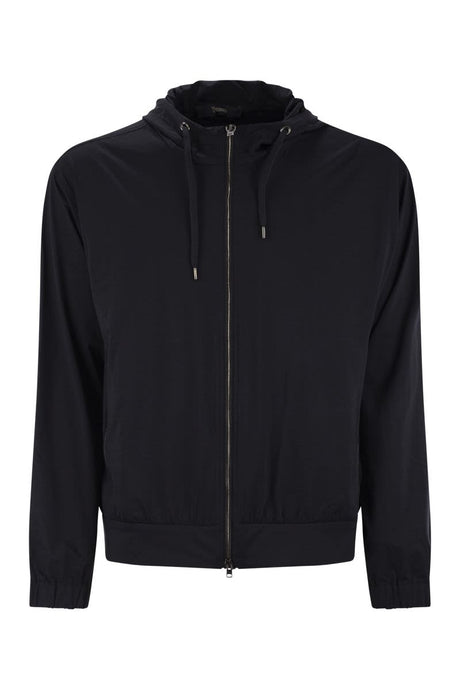 HERNO Men's Regular Fit Technical Zip Hoodie