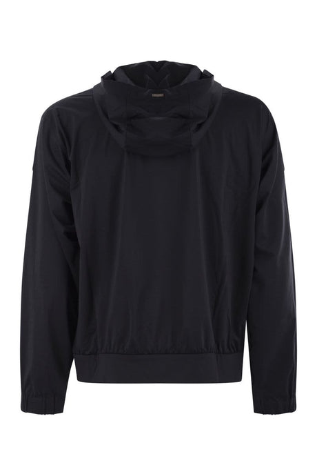 HERNO Men's Regular Fit Technical Zip Hoodie