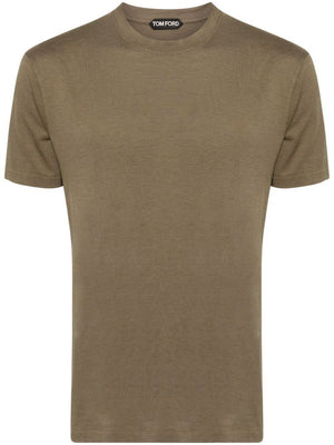 TOM FORD Men's Blue Short Sleeve Crew Neck T-Shirt for FW24