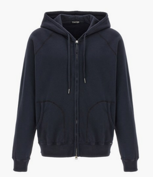 TOM FORD Classic Zip Hoodie for Men - Navy Blue