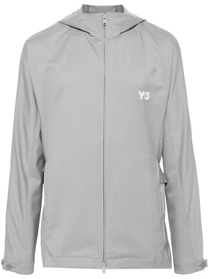 Y-3 Logo-Printed Jacket with Slouchy Hood for Men