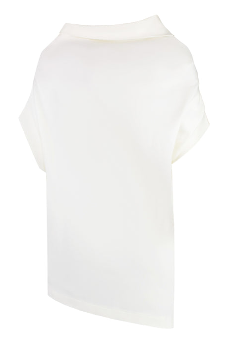 FABIANA FILIPPI Asymmetrical Pleated T-Shirt Blouse