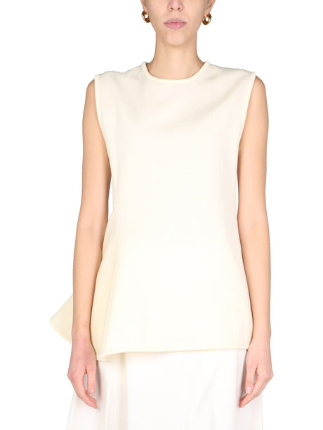 JIL SANDER Round Neck Top with Back Button Closure - Women’s SS22