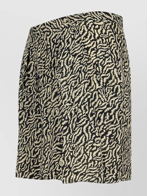 ISABEL MARANT Ecru & Black Viscose Mini Skirt