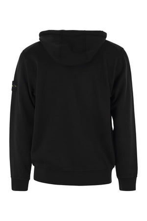 STONE ISLAND Men's Zip-Up Hoodie with Drawstring Hood