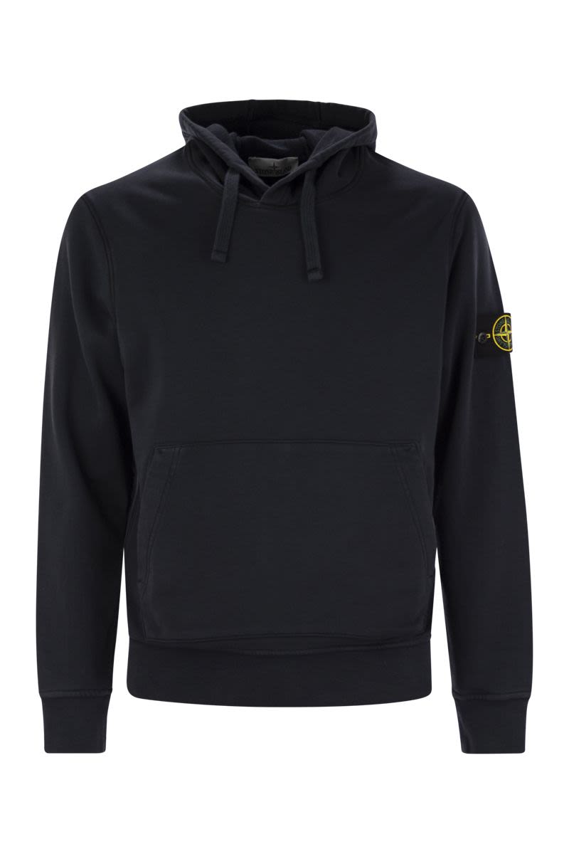 STONE ISLAND Relaxed Fit Men's Hoodie with Iconic Badge