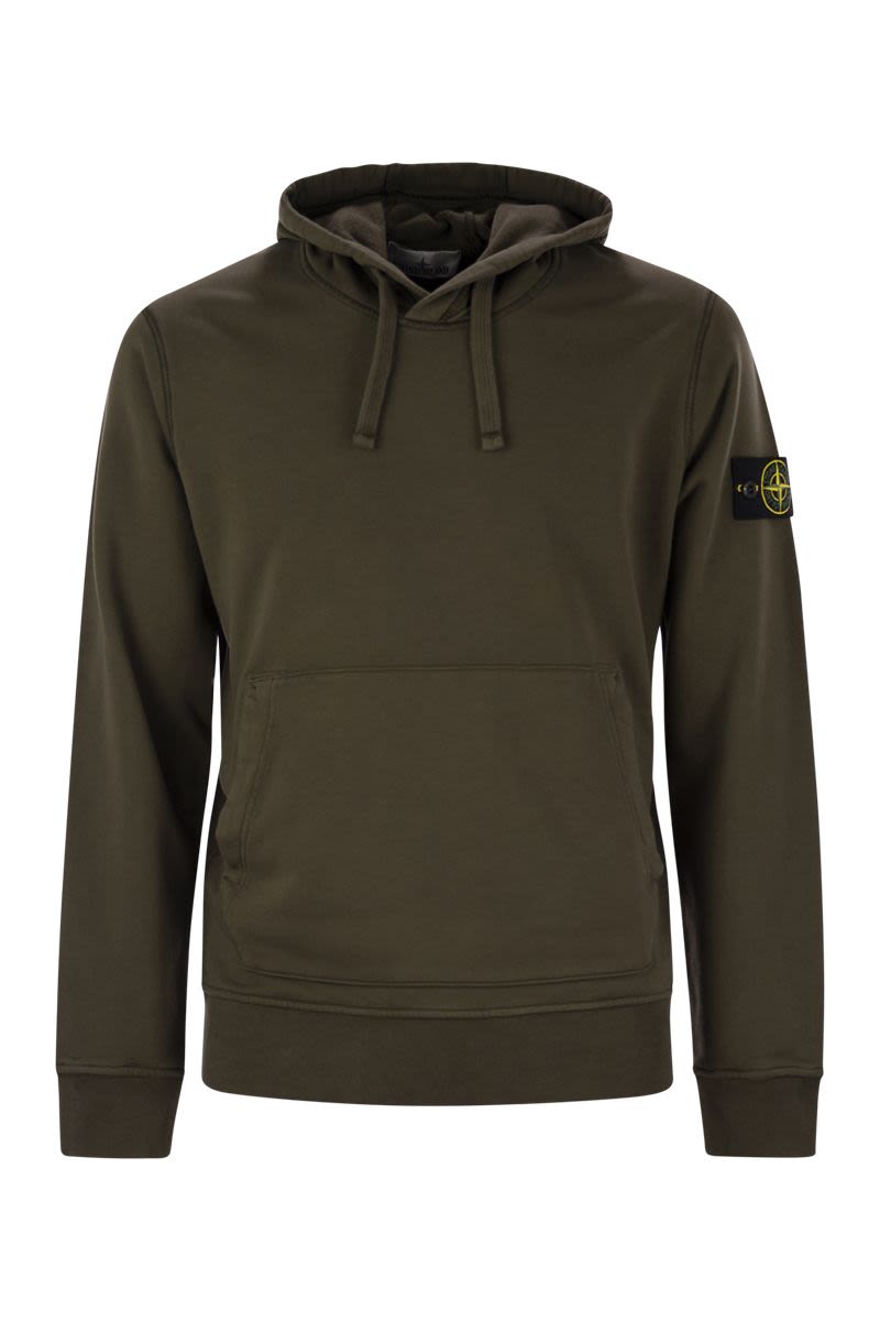 STONE ISLAND Relaxed Fit Men's Hoodie with Iconic Badge