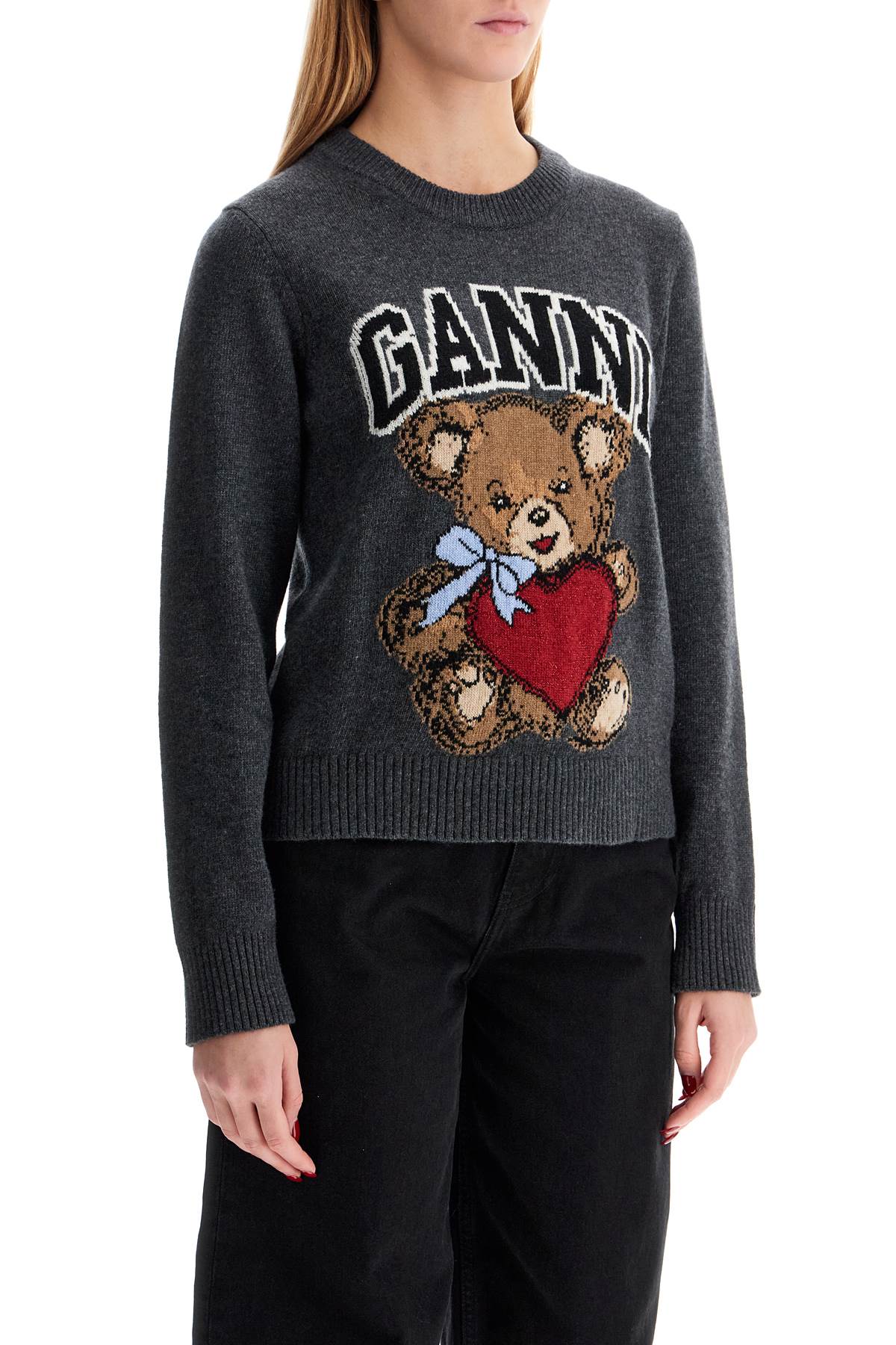 GANNI Graphic Bear T-Shirt - Regular Fit Size S