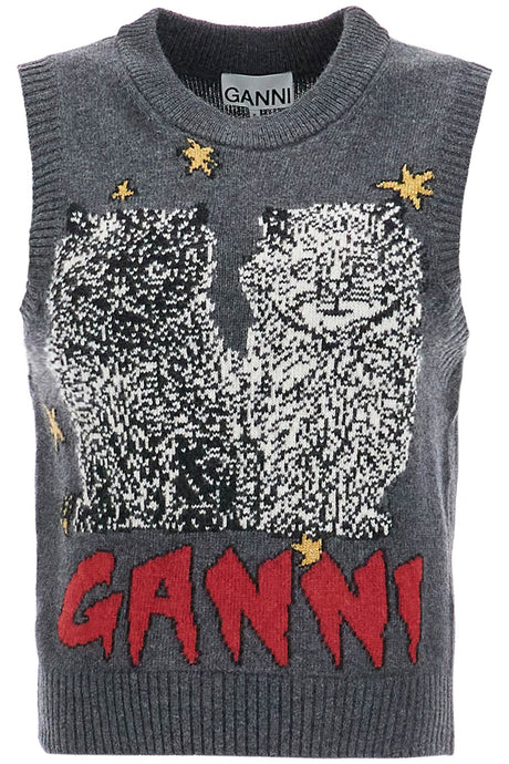 GANNI Graphic Cats Vest - Regular Fit