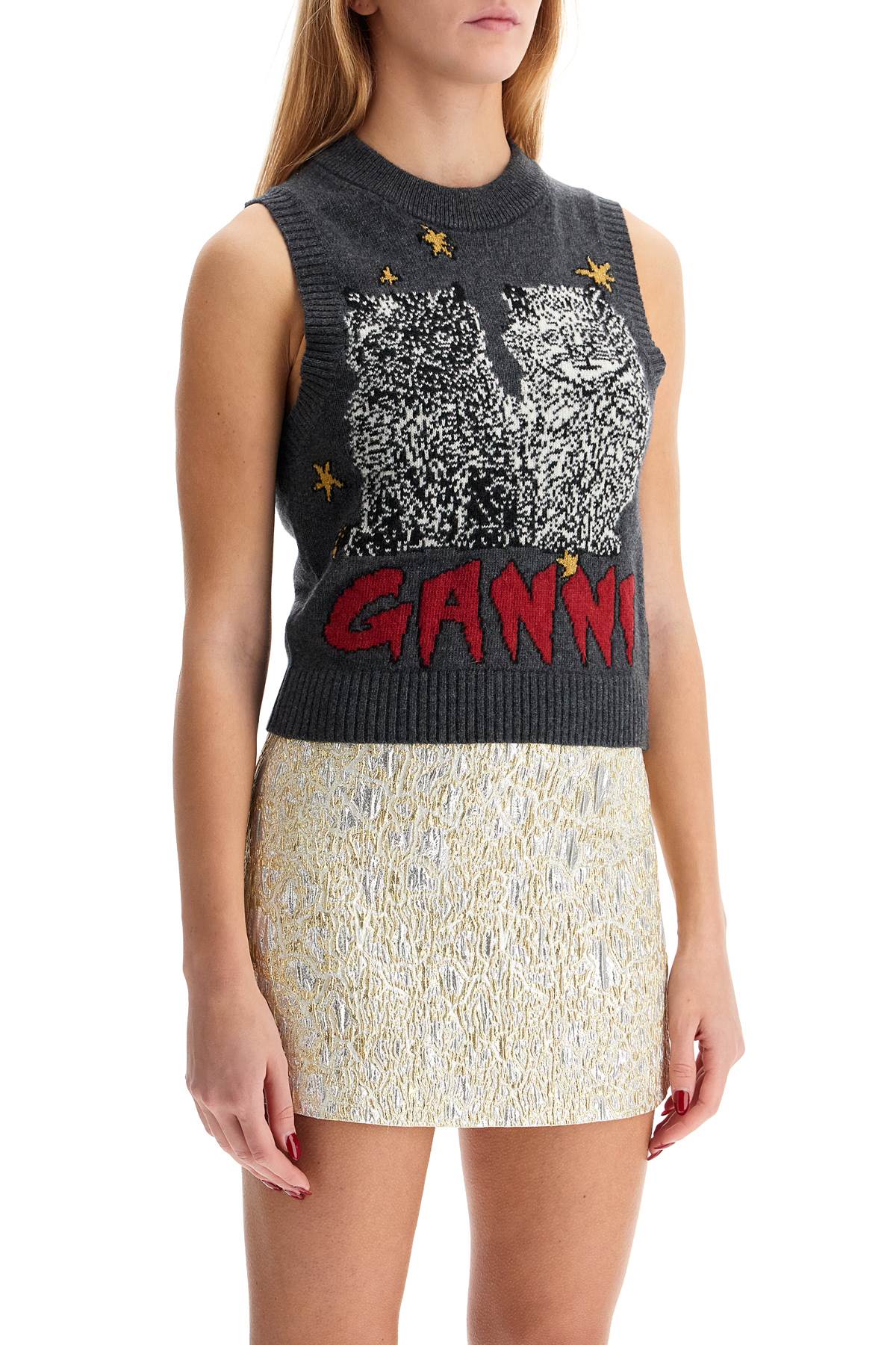 GANNI Graphic Cats Vest - Regular Fit