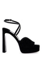 JIMMY CHOO Chic Velvet V-Cut Strap Sandals