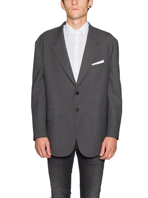 NEIL BARRETT Grey Oversized Wool Jacket for Men