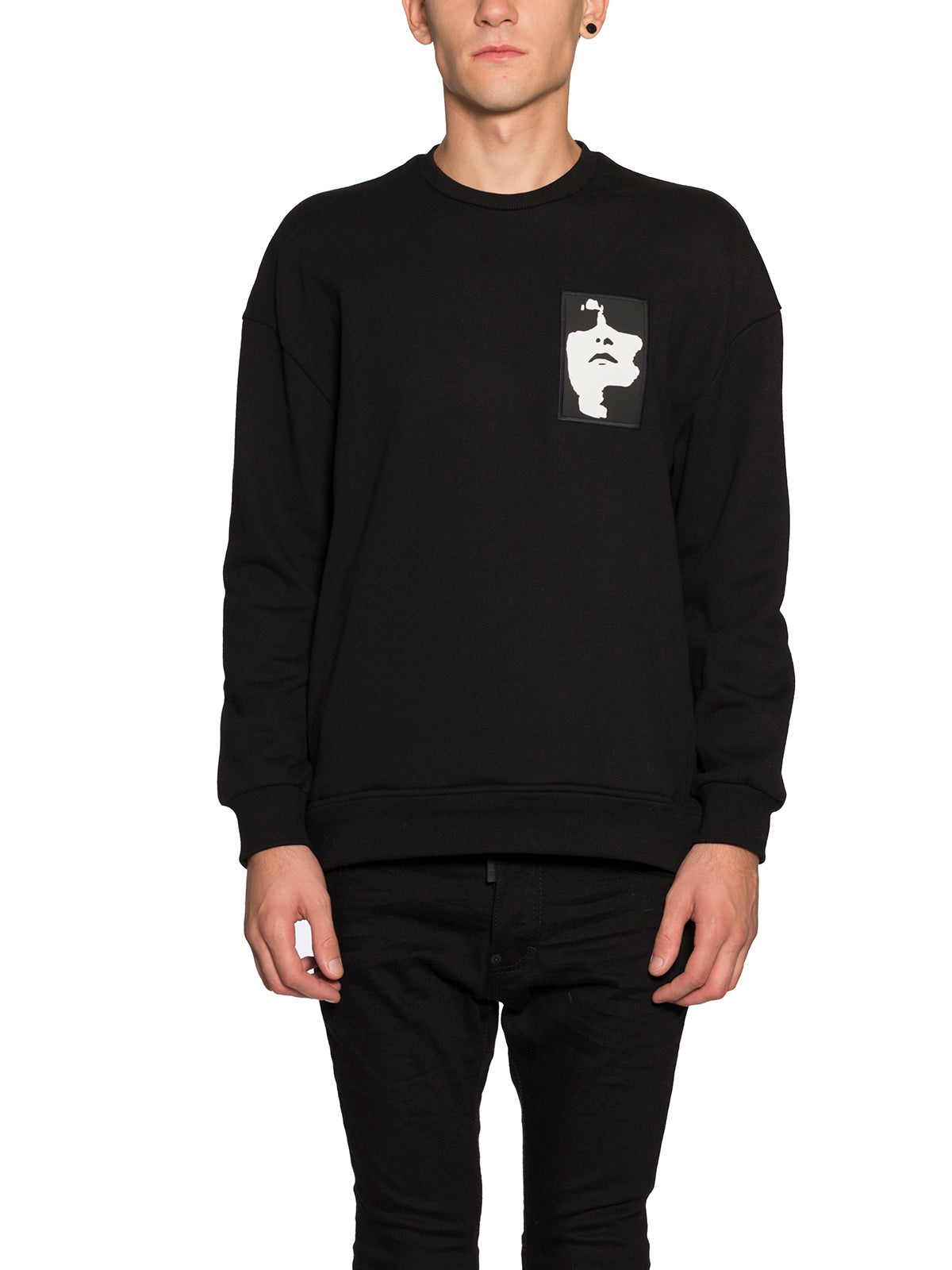 NEIL BARRETT Black Cotton Sweatshirt with Patches for Men