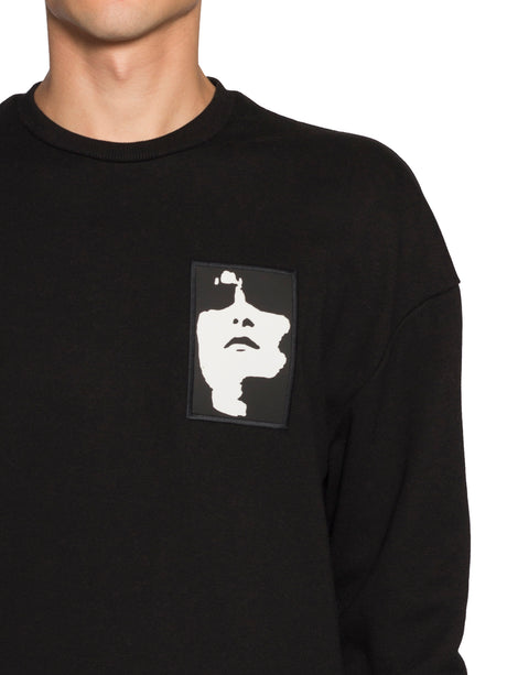 NEIL BARRETT Black Cotton Sweatshirt with Patches for Men