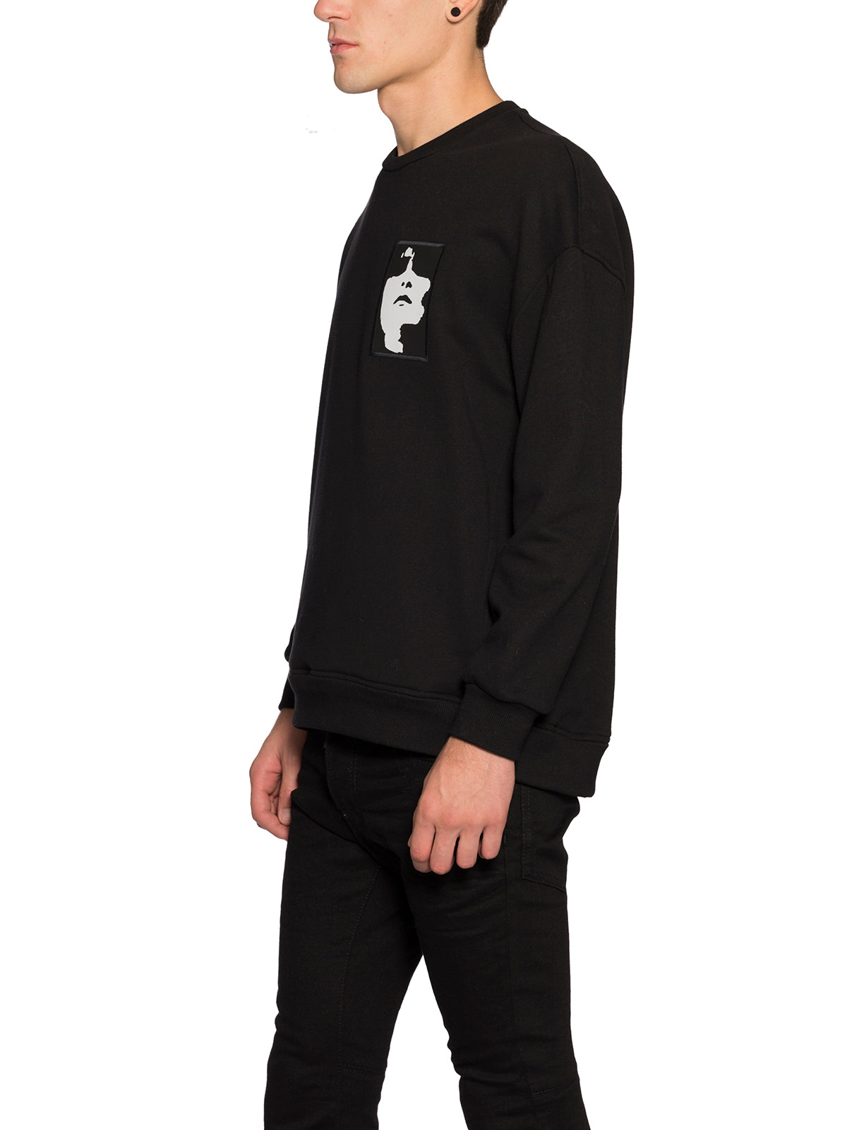 NEIL BARRETT Black Cotton Sweatshirt with Patches for Men