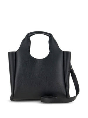 HOGAN Elegant Small Leather Tote with Embossed Logo