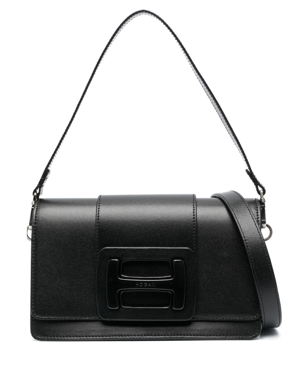 HOGAN Black H-Handbag Leather Shoulder Bag for Women