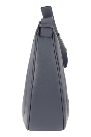 HOGAN Mini Avium Blue Hobo Shoulder Bag with Magnetic Flap and Leather H-Buckle - Fall/Winter 2024