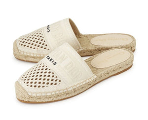 DIOR Cream White Wedge Sandals for Women from the SS21 Collection