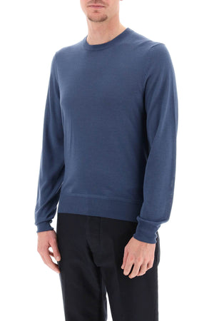 TOM FORD Men's Light Silk-Cashmere Sweater in Blue for Spring/Summer 2024