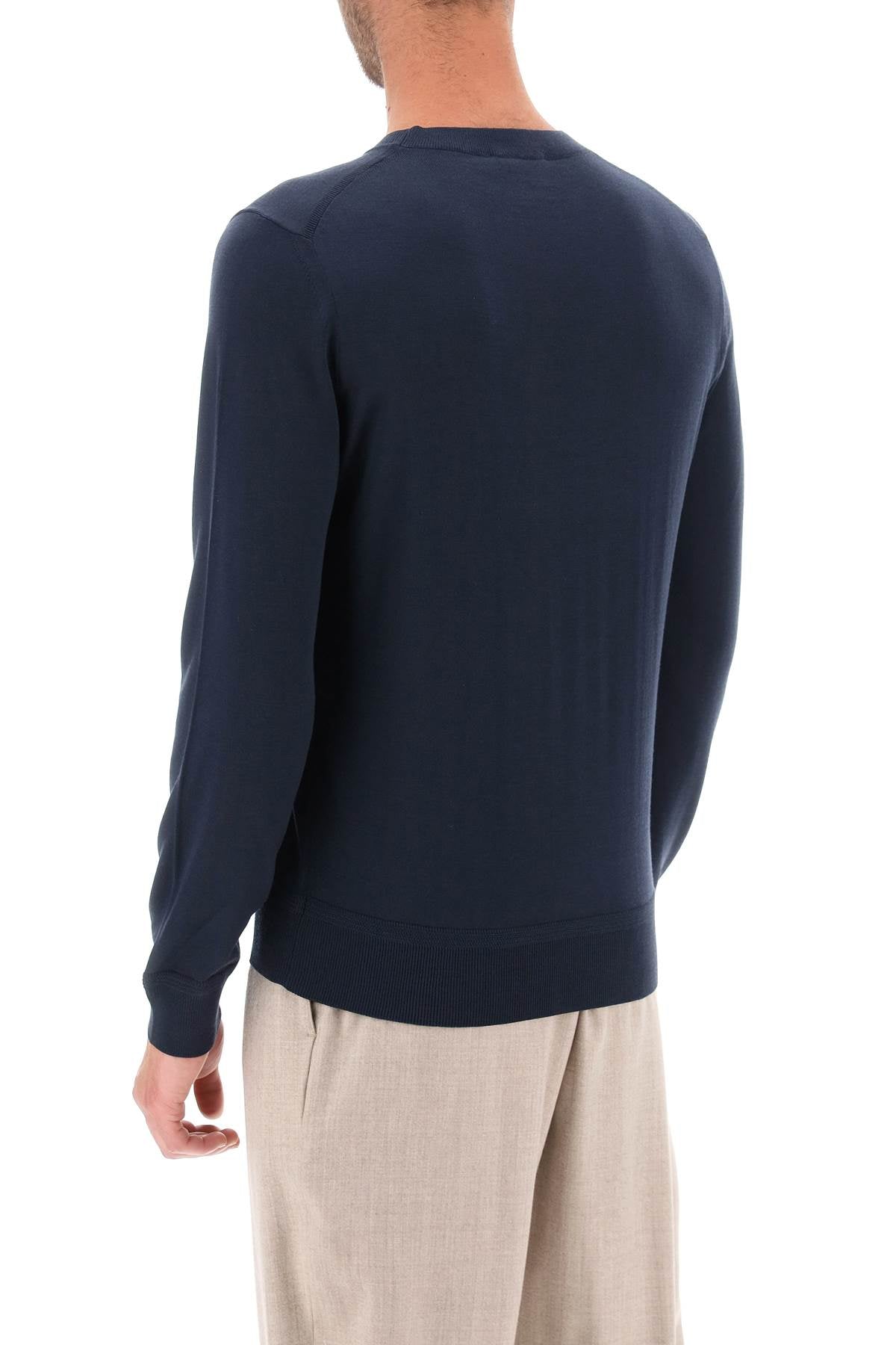 Áo len nam siêu sang - Cổ tròn nhẹ nhàng màu xanh