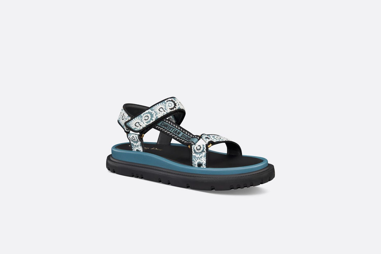 DIOR Blue Leather Butterfly Bandana Sandal for Women