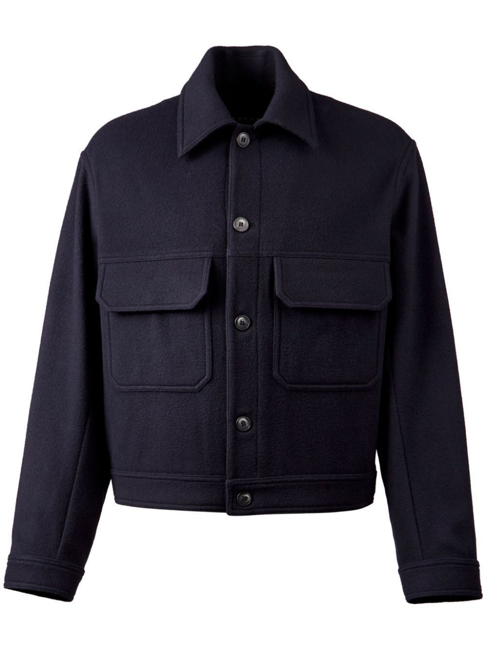 HOGAN Men's Felted Button-Up Shirt Jacket