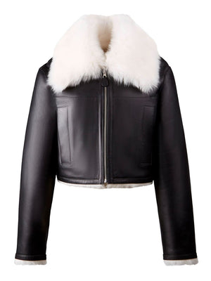 HOGAN Reversible Leather and Shearling Jacket for Women - FW24