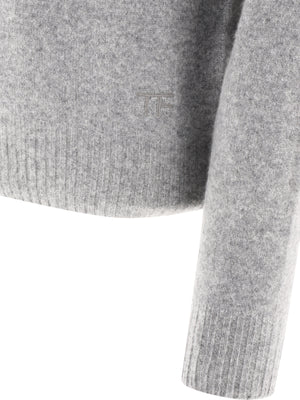 Áo len cổ tròn bằng Cashmere