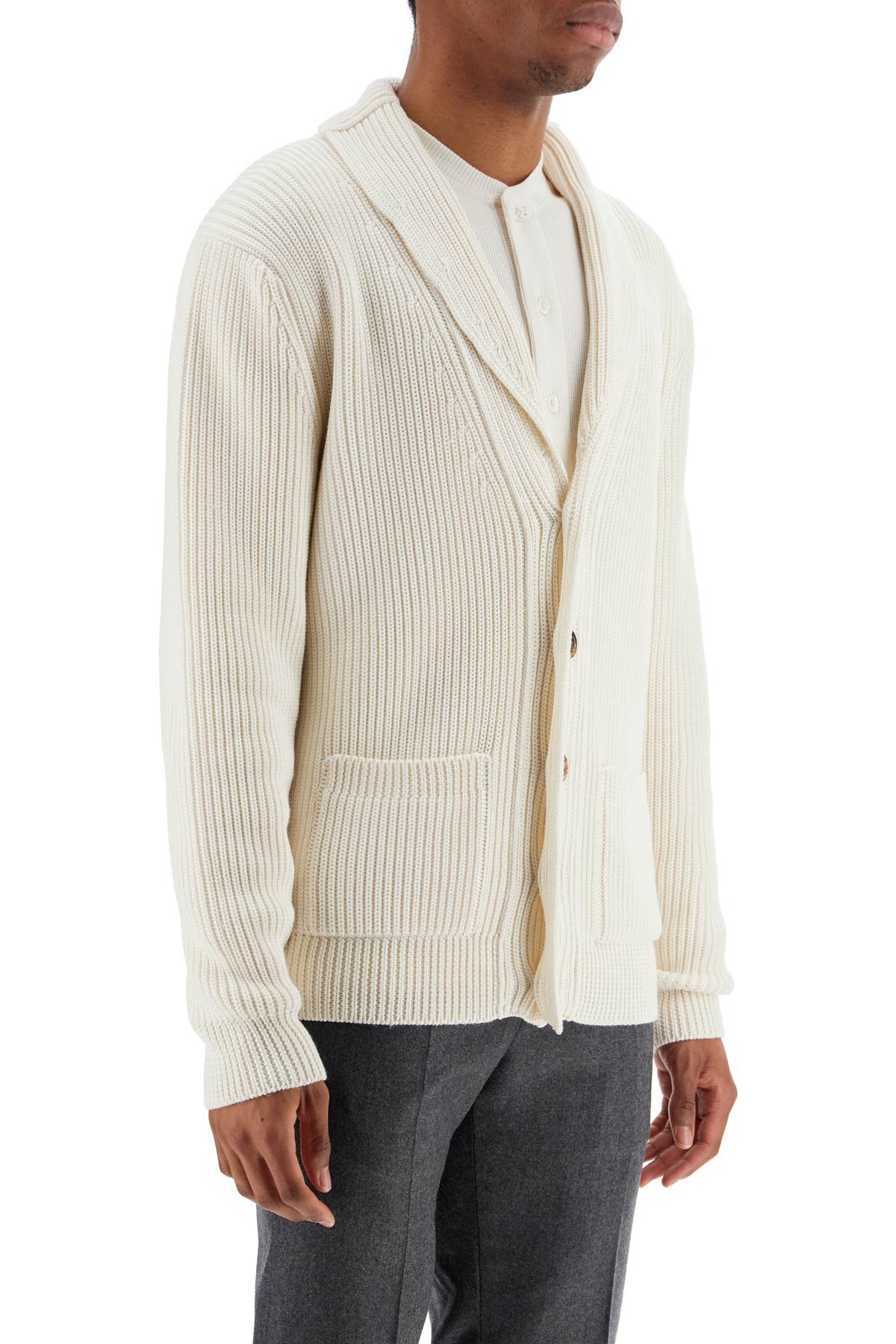 TOM FORD Silk and Wool Cardigan with Scarf Collar