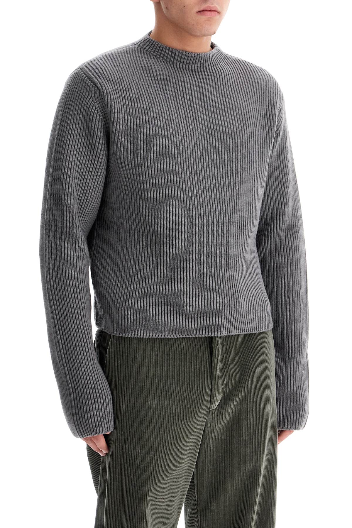 RIER Relaxed Fit Ribbed Wool Pullover Sweater - Size M