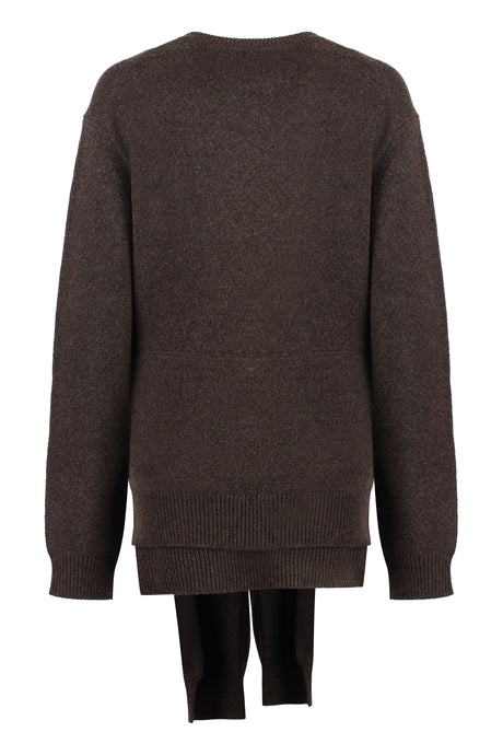 JW ANDERSON Long Sleeve Crew Neck Sweater with Front Knot Detail