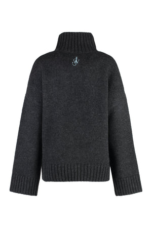 JW ANDERSON Luxurious Oversized Turtleneck Sweater with Front Pocket