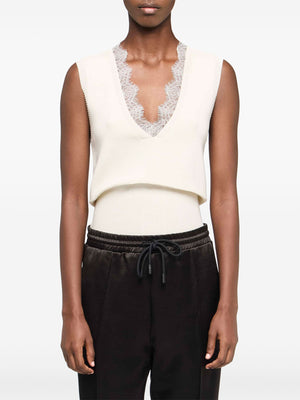 JW ANDERSON Lace Trim V Neck Mini Vest