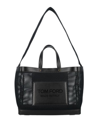 TOM FORD Black Leather Day Tote - SS23