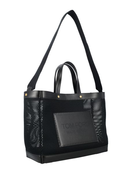 TOM FORD Black Leather Day Tote - SS23