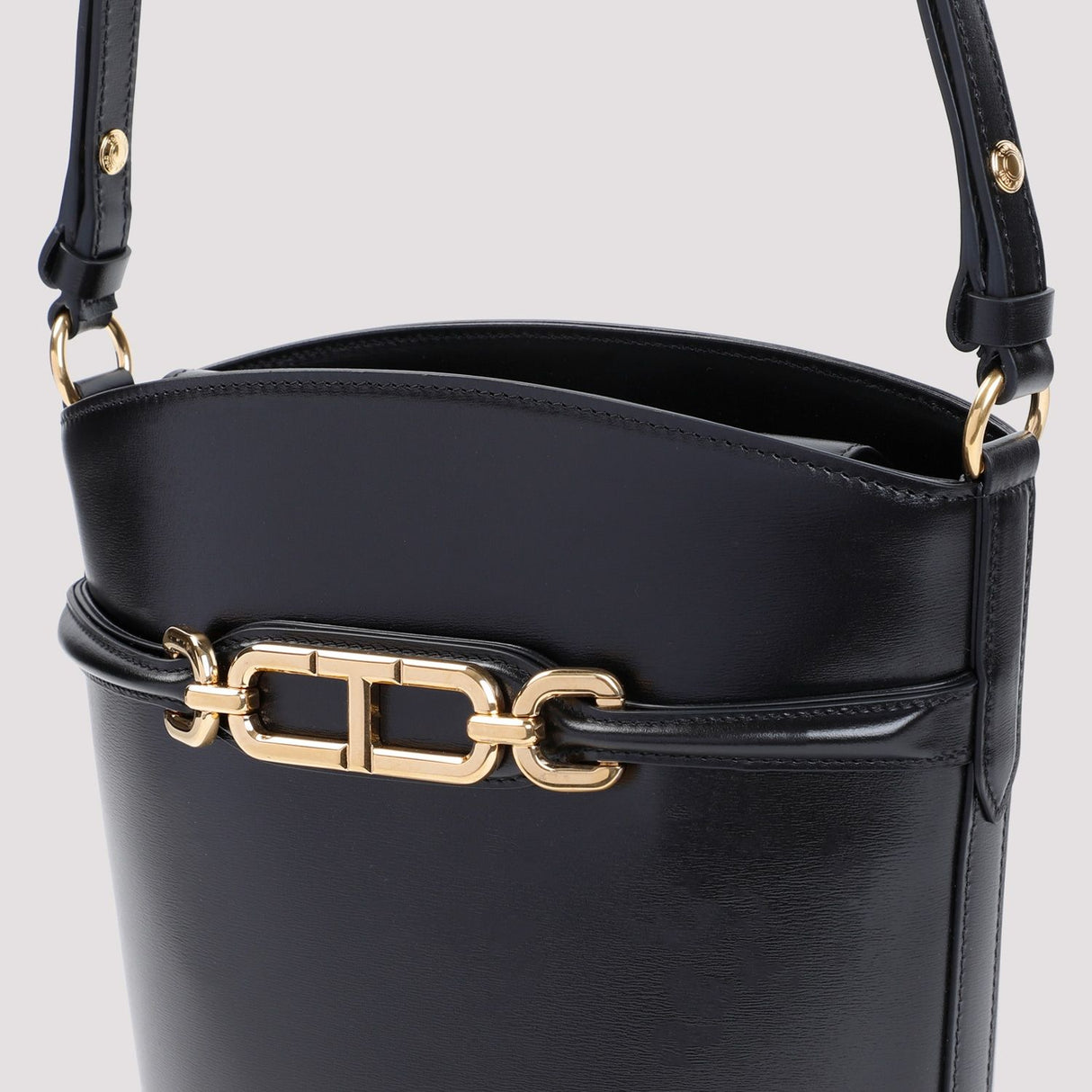 TOM FORD Elegant Mini Bucket Bag in Black Calf Leather - 20x24x14cm