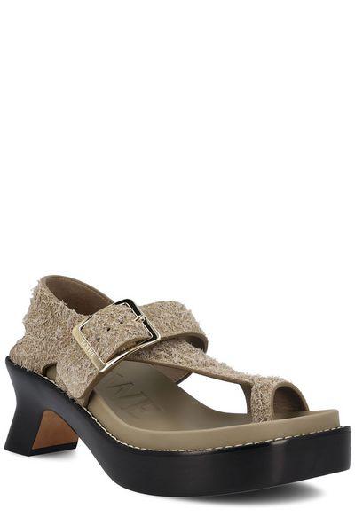 LOEWE Ergonomic Heeled Toe Post Sandals, 9cm Heel