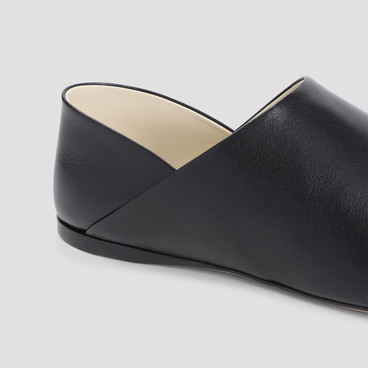 LOEWE Mini Luxe Black Goat Leather Slippers