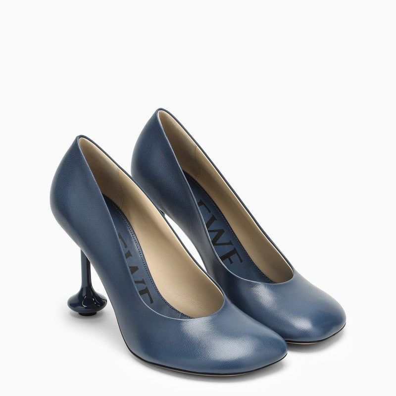 LOEWE Women's Denim Blue Leather Décolleté Pumps