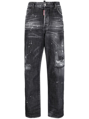 DSQUARED2 Black Washed Pants for Women - FW23 Collection