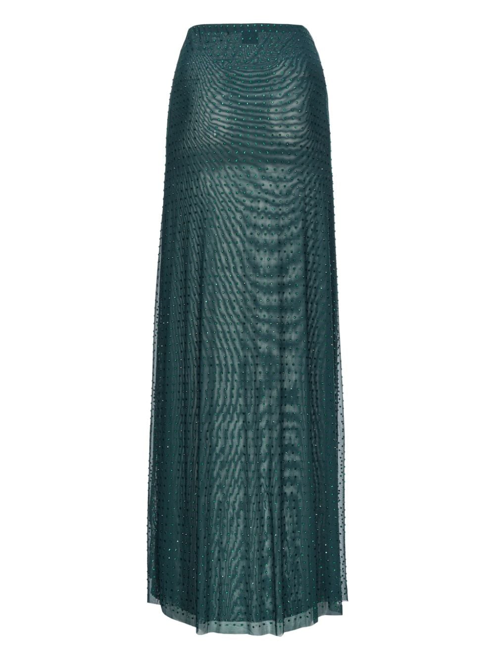 PINKO Layered Green High-Waisted A-Line Skirt