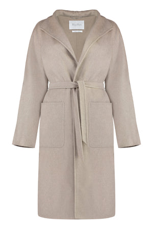 MAX MARA Elegant Sand Cashmere Jacket with Waist Belt