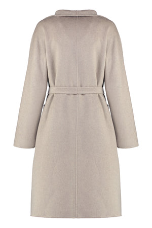 MAX MARA Elegant Sand Cashmere Jacket with Waist Belt