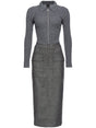 PINKO Ribbed Knit Dress with Zip Front and Pockets