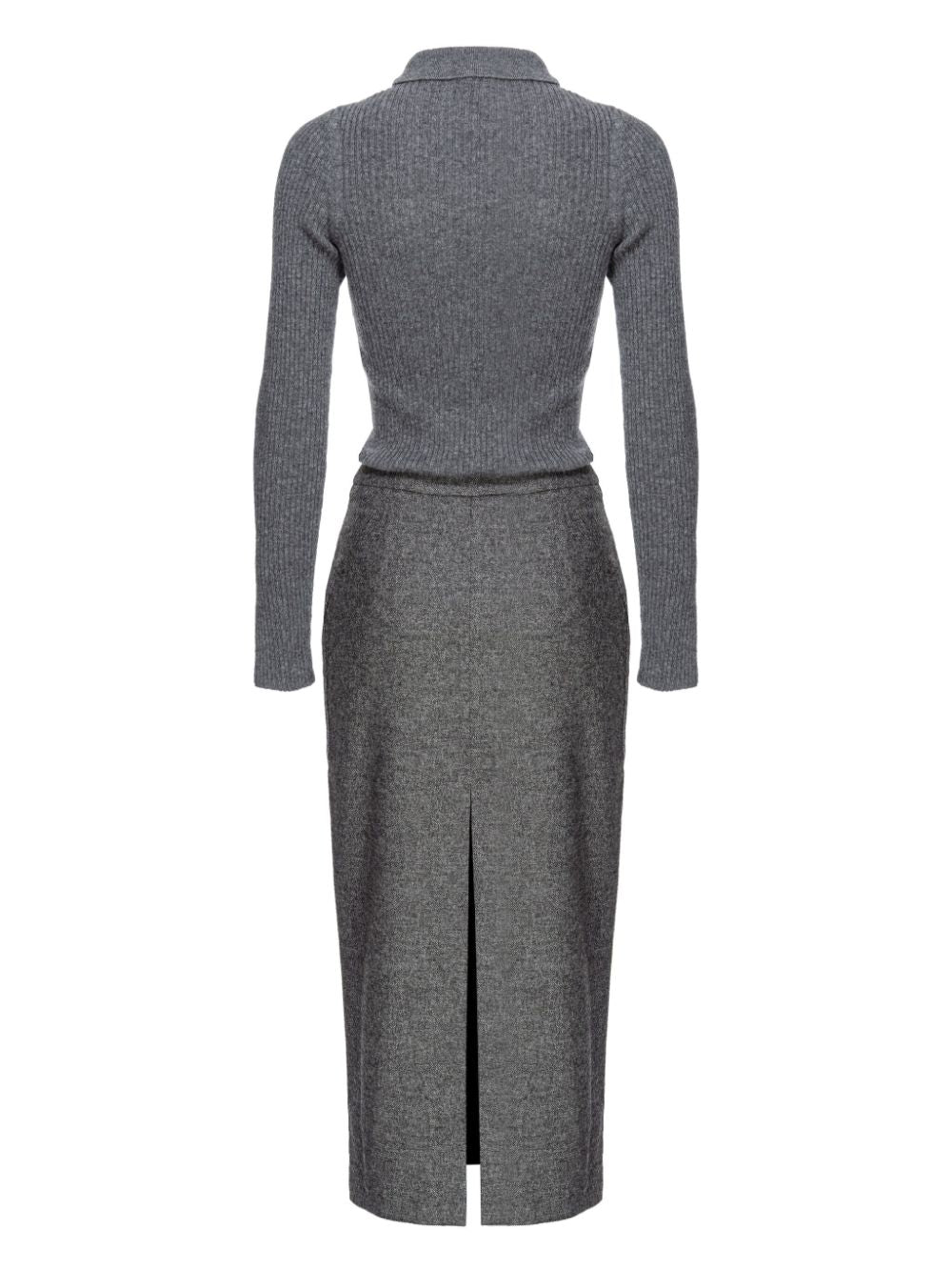 PINKO Ribbed Knit Dress with Zip Front and Pockets