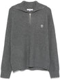 MAISON KITSUNÉ Bold Fox Head Patch Half Zip Ribbed Jumper - Men's