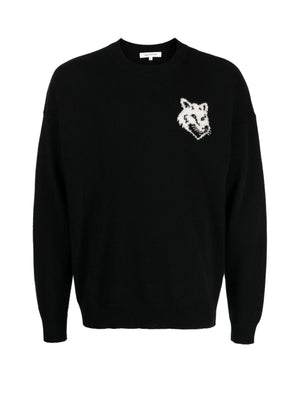 MAISON KITSUNÉ Fox Head Intarsia Logo Sweater - Long Sleeve